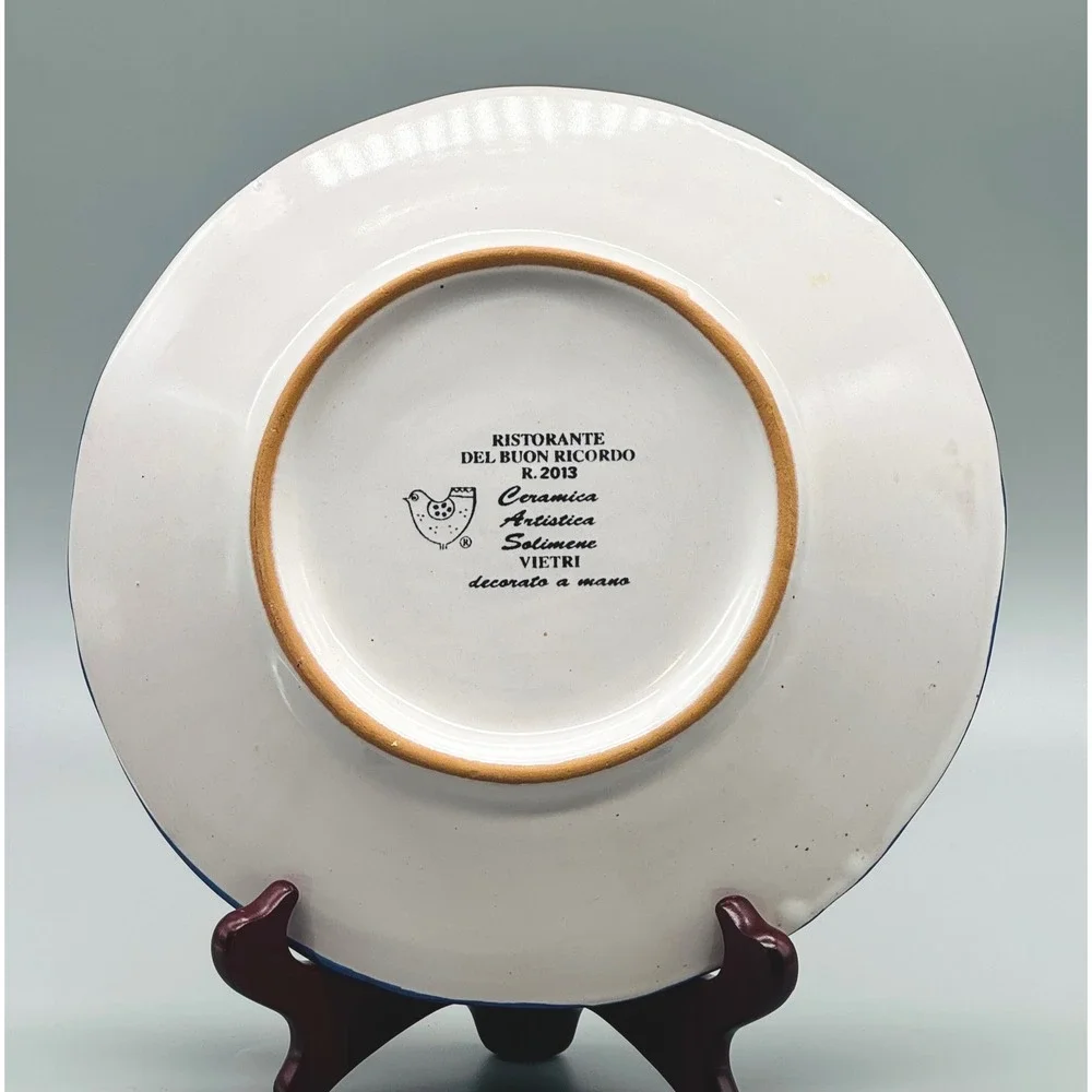 Buon Ricordo Plate Solimene Vietri Hotel Ristorante Casale St Christophe Italy